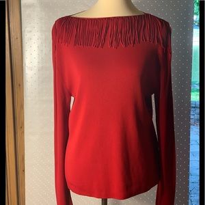 Perfect Red Top with fringe Large